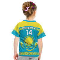 Custom Kazakhstan Hockey Kid T Shirt 2024 Go Kazakh - Wonder Print Shop