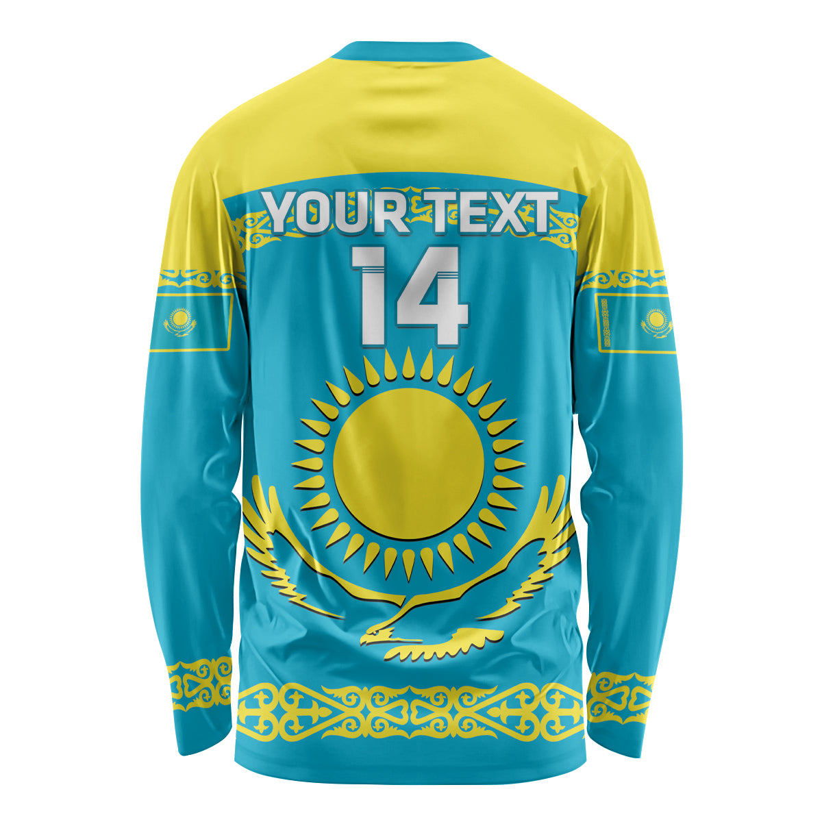 Custom Kazakhstan Hockey Long Sleeve Shirt 2024 Go Kazakh - Wonder Print Shop