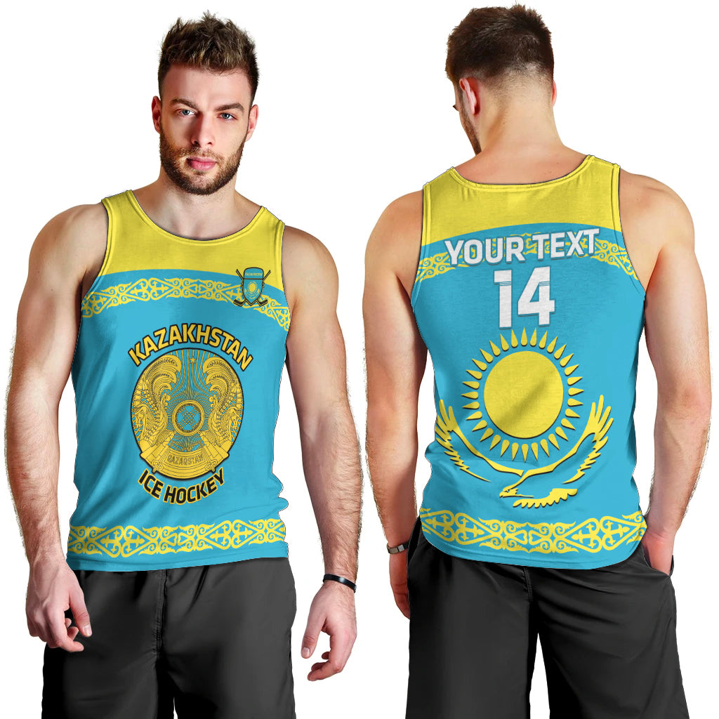 Custom Kazakhstan Hockey Men Tank Top 2024 Go Kazakh - Wonder Print Shop