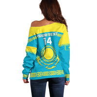 Custom Kazakhstan Hockey Off Shoulder Sweater 2024 Go Kazakh - Wonder Print Shop