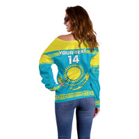 Custom Kazakhstan Hockey Off Shoulder Sweater 2024 Go Kazakh - Wonder Print Shop