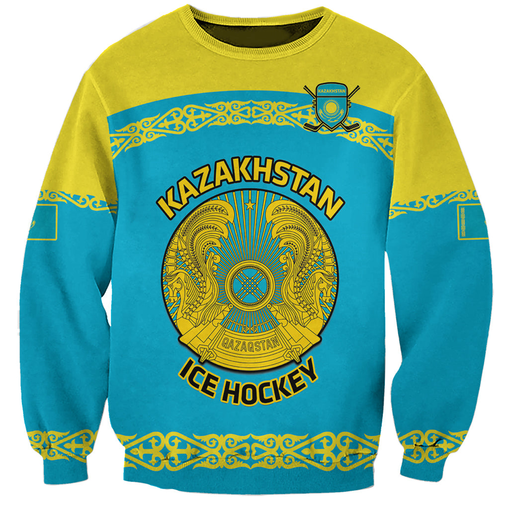 Custom Kazakhstan Hockey Sweatshirt 2024 Go Kazakh - Wonder Print Shop