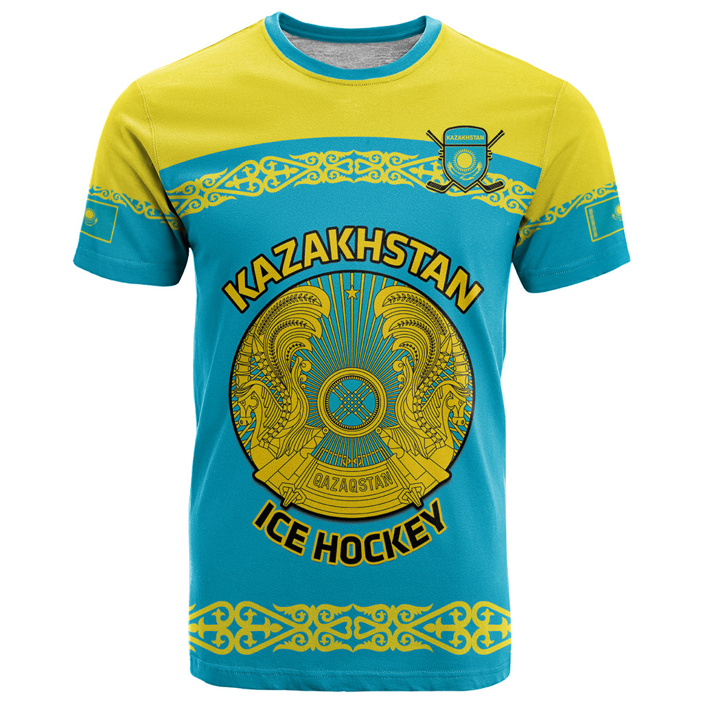 Custom Kazakhstan Hockey T Shirt 2024 Go Kazakh - Wonder Print Shop