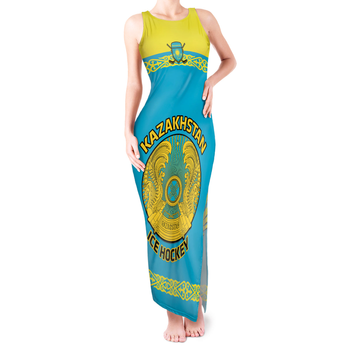 Custom Kazakhstan Hockey Tank Maxi Dress 2024 Go Kazakh