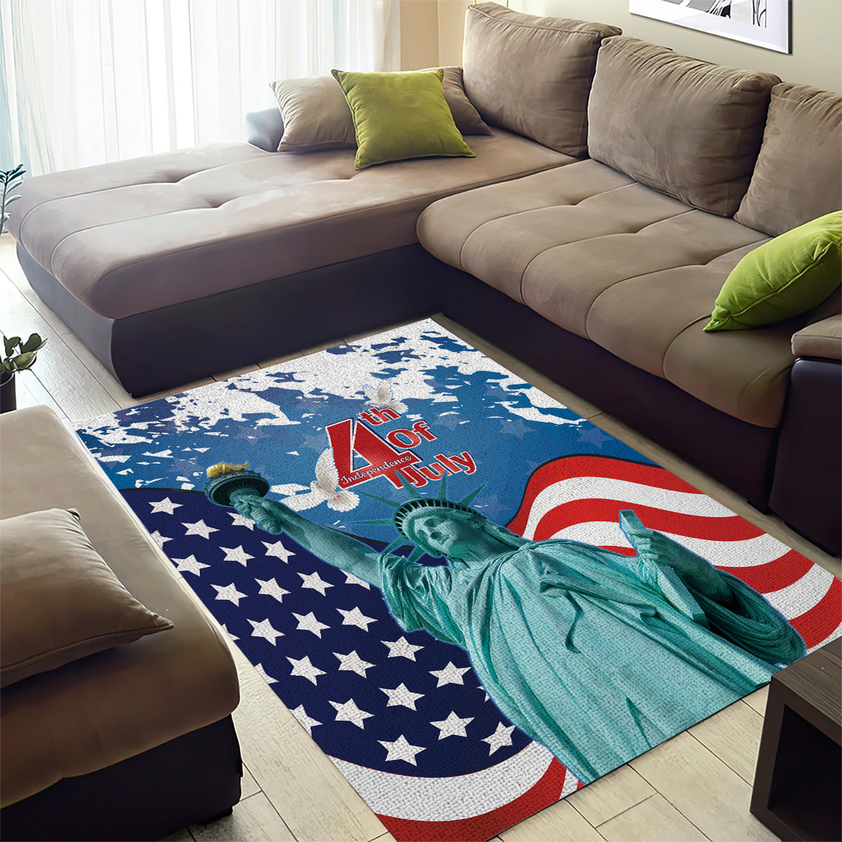 United States 4th Of July Area Rug USA Statue of Liberty Proud - Wonder Print Shop