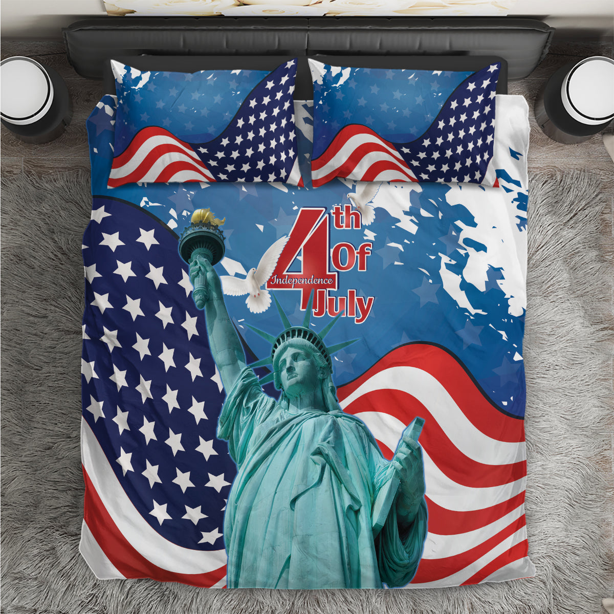 United States 4th Of July Bedding Set USA Statue of Liberty Proud - Wonder Print Shop