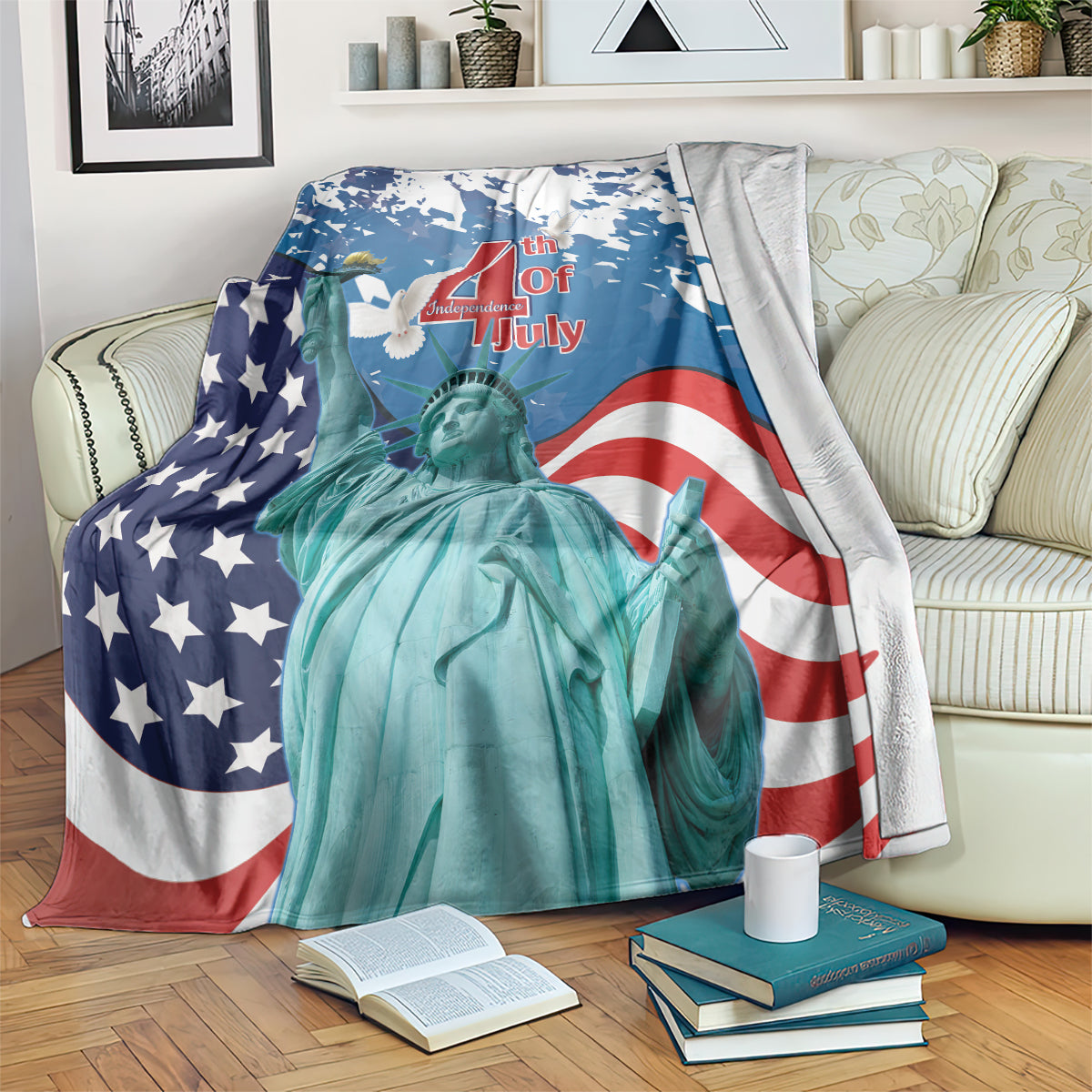 United States 4th Of July Blanket USA Statue of Liberty Proud