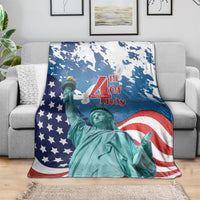 United States 4th Of July Blanket USA Statue of Liberty Proud