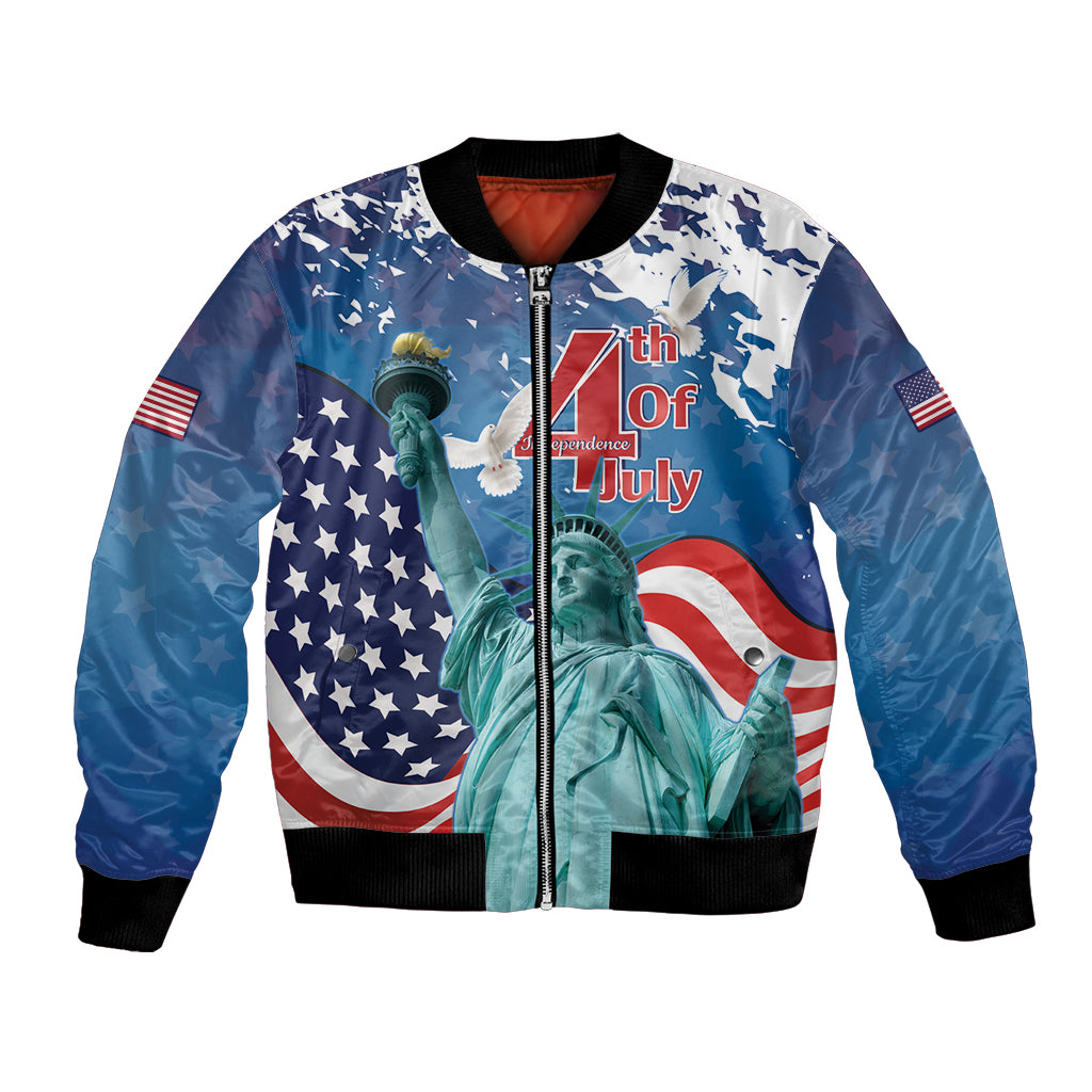 United States 4th Of July Bomber Jacket USA Statue of Liberty Proud - Wonder Print Shop