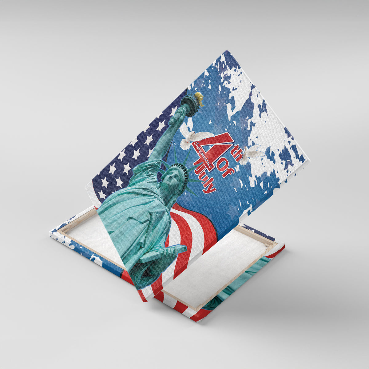 United States 4th Of July Canvas Wall Art USA Statue of Liberty Proud - Wonder Print Shop