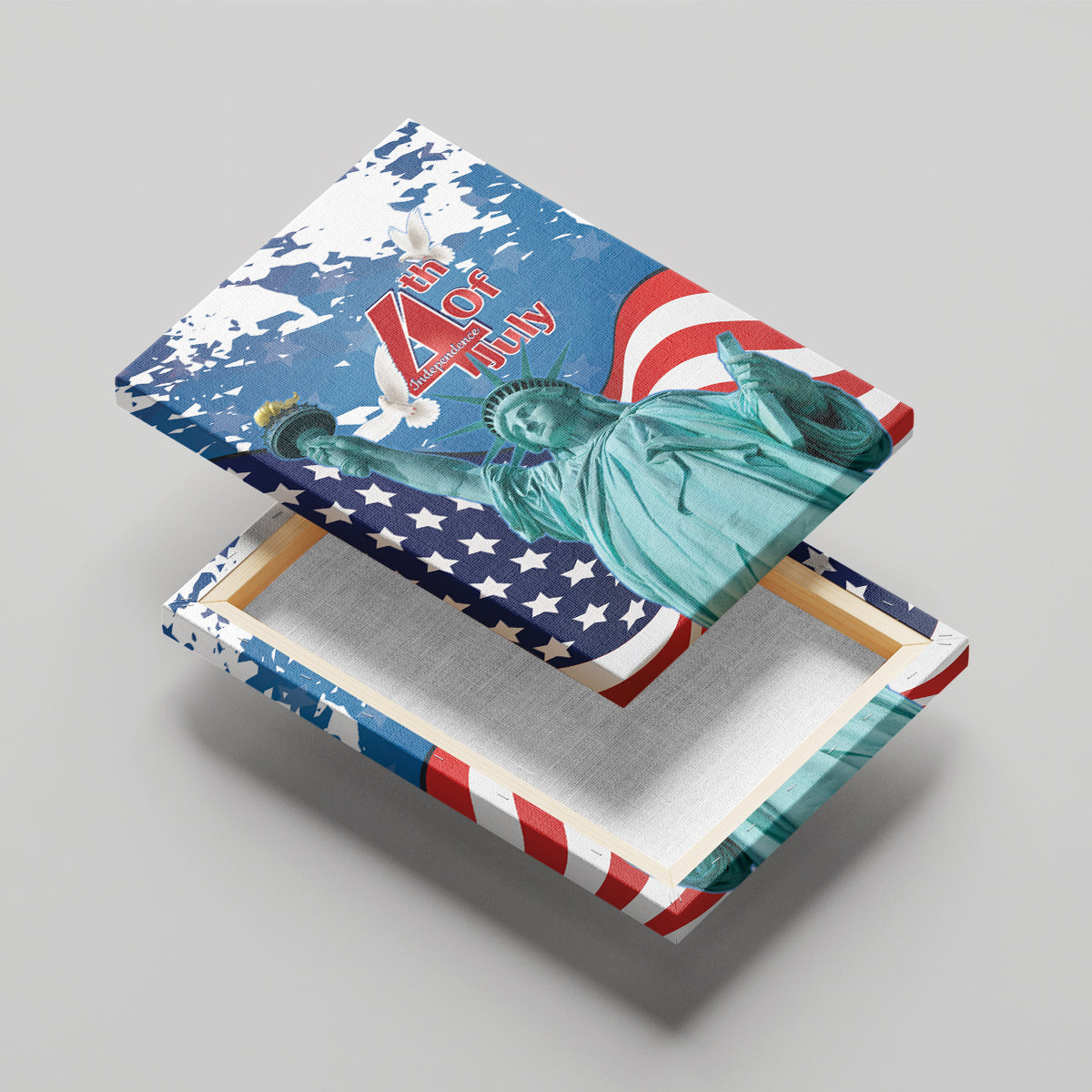 United States 4th Of July Canvas Wall Art USA Statue of Liberty Proud - Wonder Print Shop
