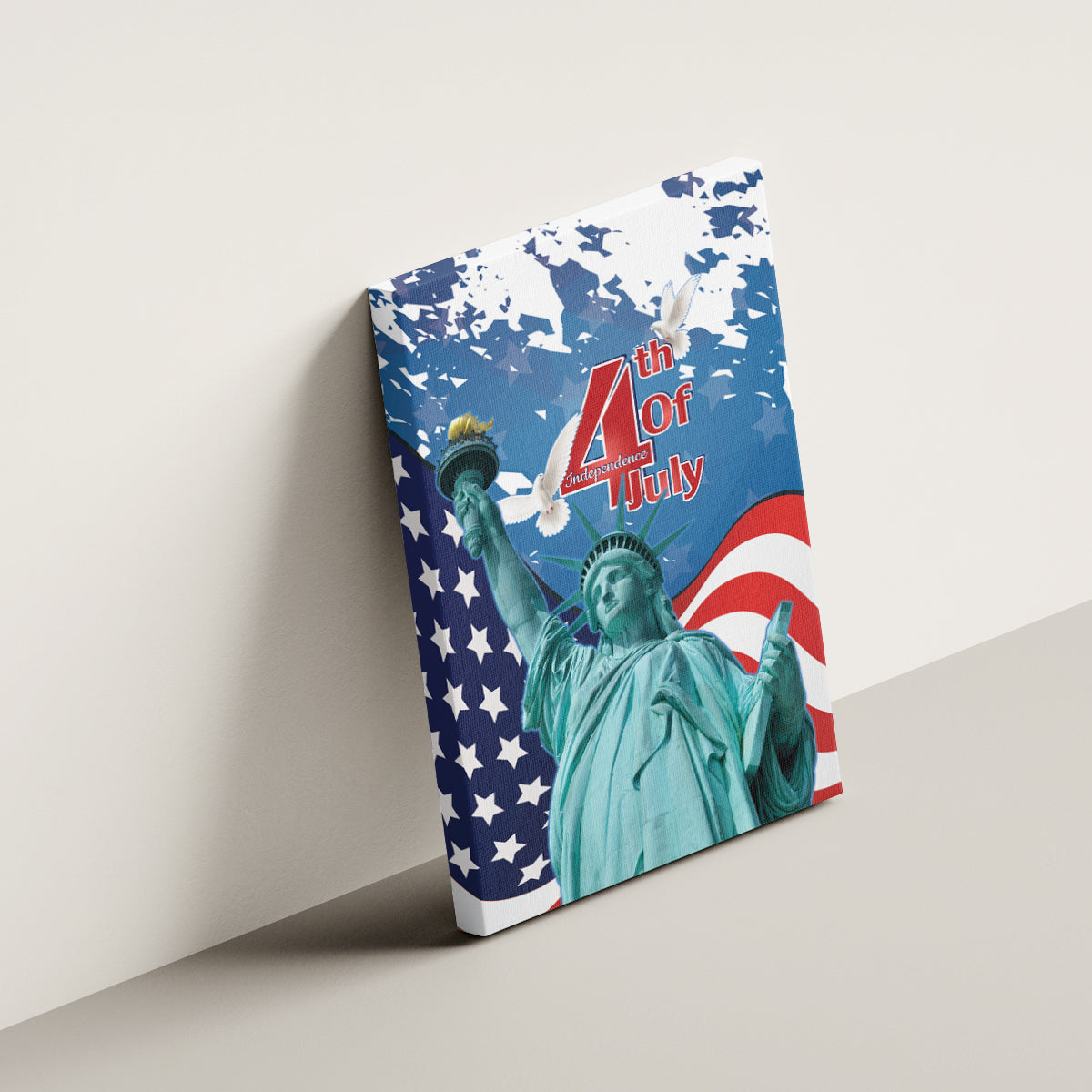 United States 4th Of July Canvas Wall Art USA Statue of Liberty Proud - Wonder Print Shop
