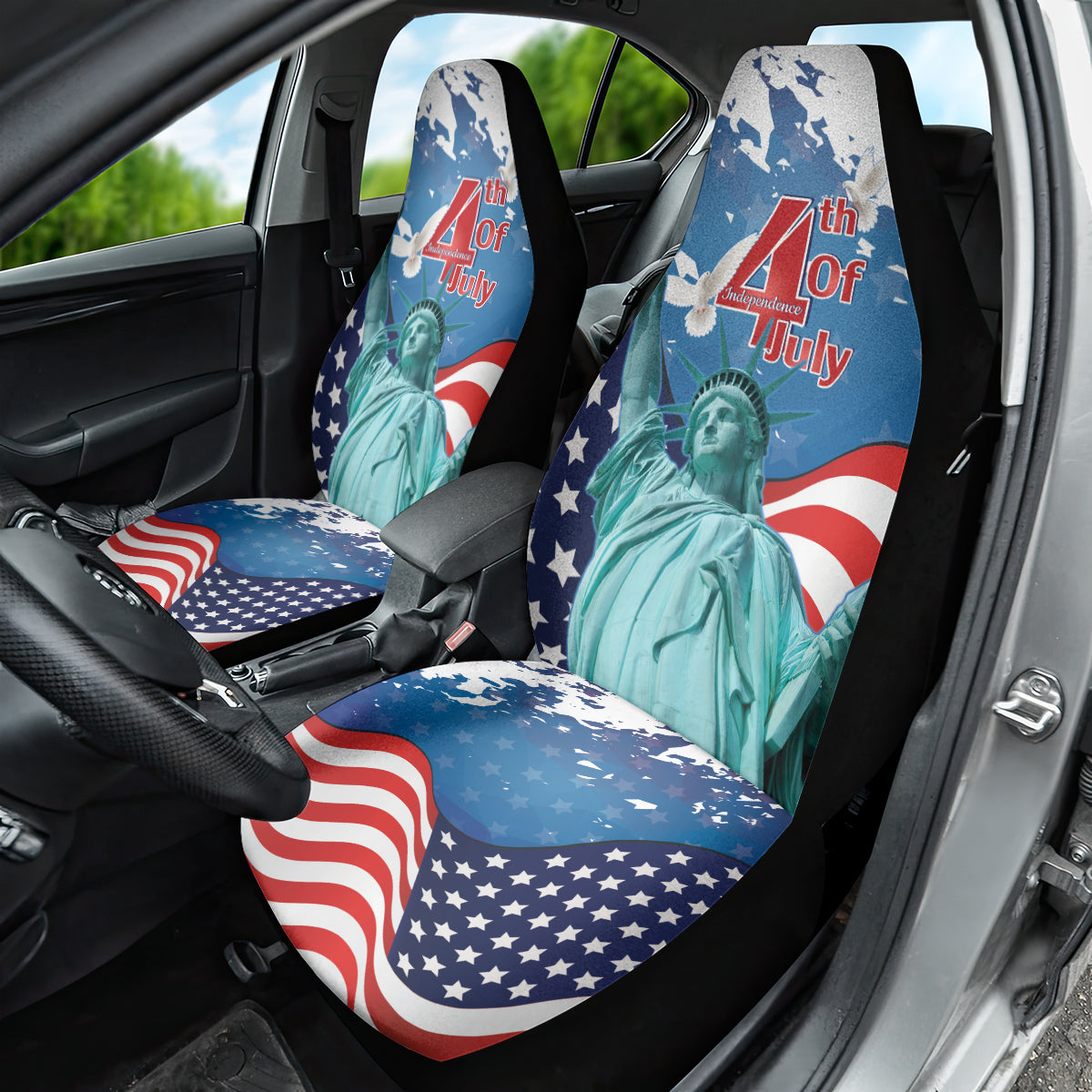 United States 4th Of July Car Seat Cover USA Statue of Liberty Proud - Wonder Print Shop
