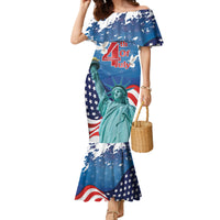 United States 4th Of July Family Matching Mermaid Dress and Hawaiian Shirt USA Statue of Liberty Proud - Wonder Print Shop