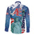 United States 4th Of July Family Matching Off The Shoulder Long Sleeve Dress and Hawaiian Shirt USA Statue of Liberty Proud - Wonder Print Shop