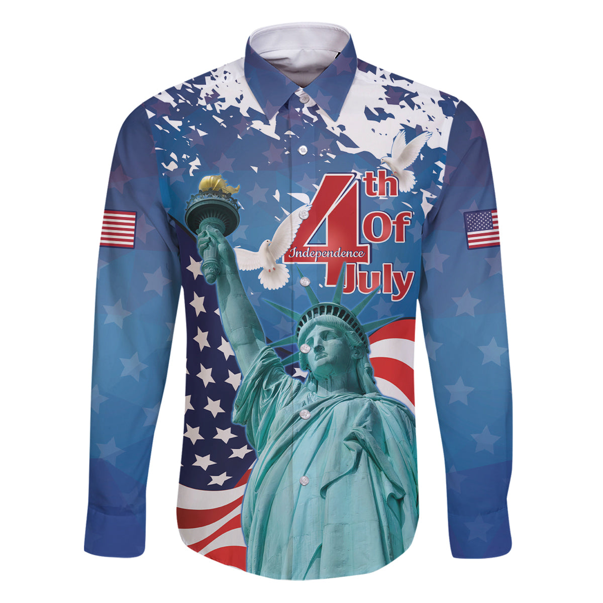 United States 4th Of July Family Matching Puletasi and Hawaiian Shirt USA Statue of Liberty Proud - Wonder Print Shop