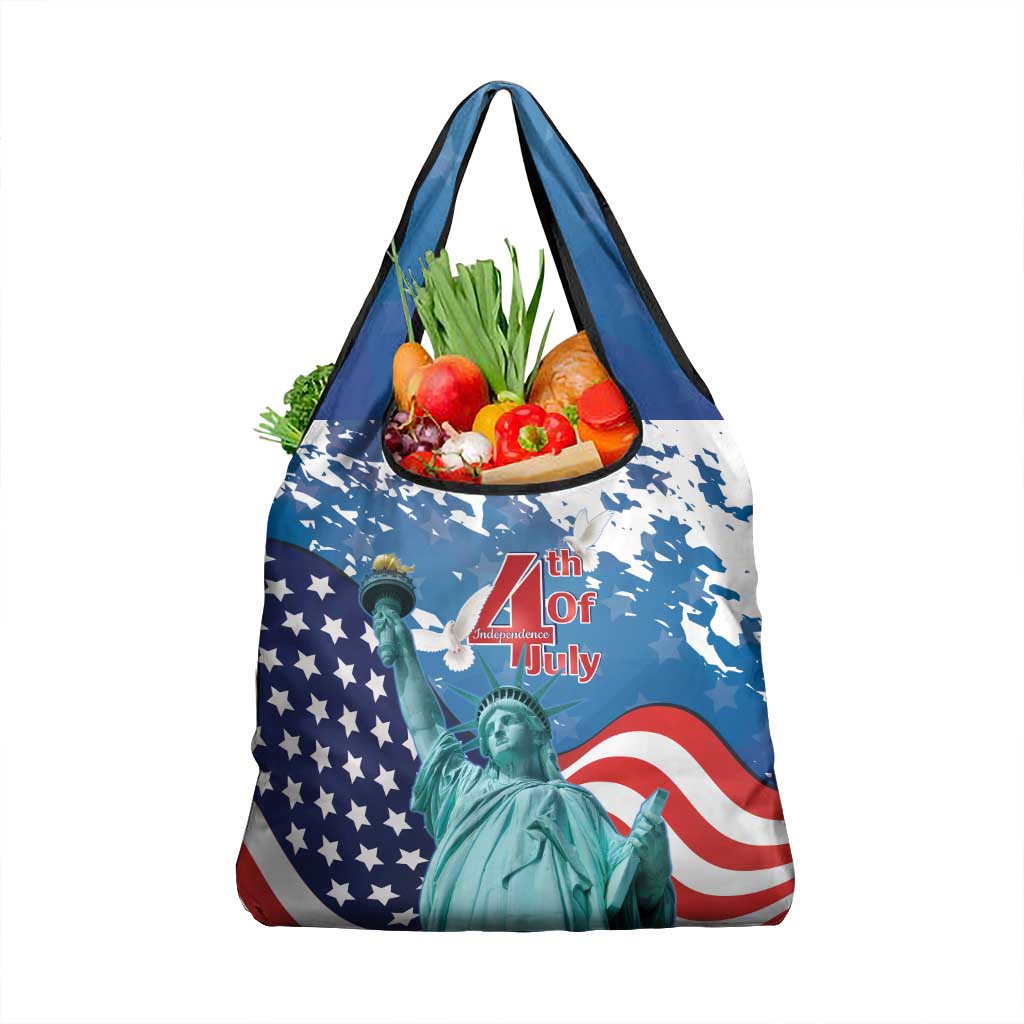 United States 4th Of July Grocery Bag USA Statue of Liberty Proud