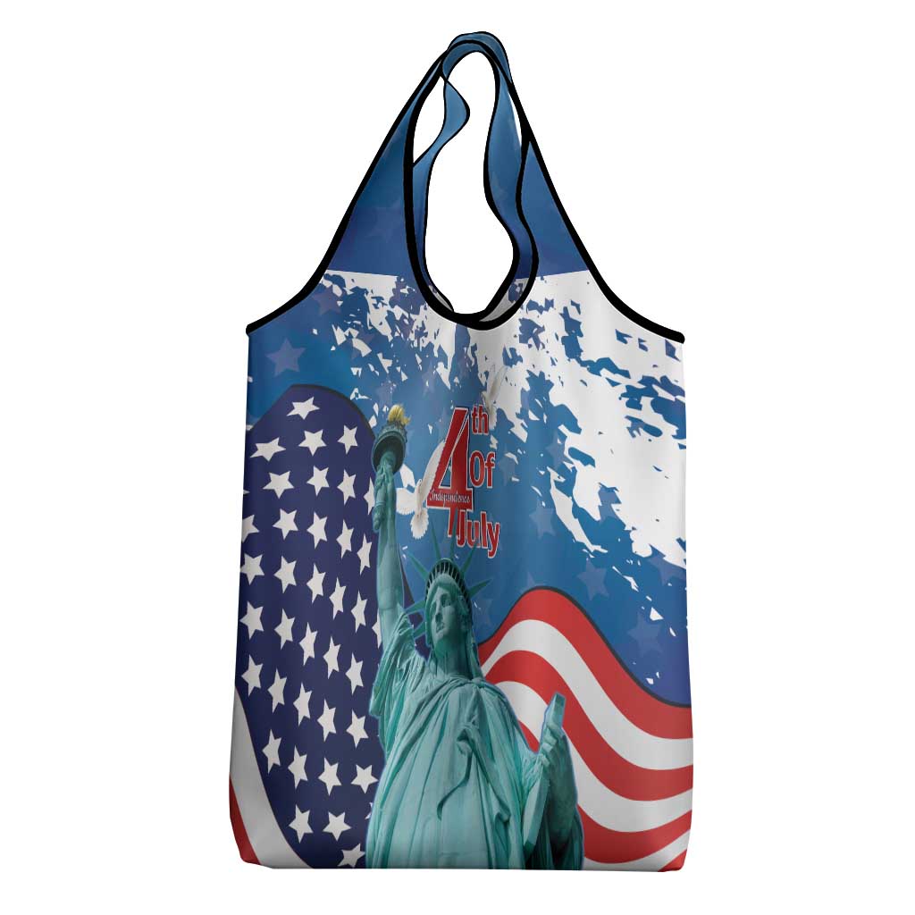 United States 4th Of July Grocery Bag USA Statue of Liberty Proud