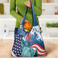 United States 4th Of July Grocery Bag USA Statue of Liberty Proud