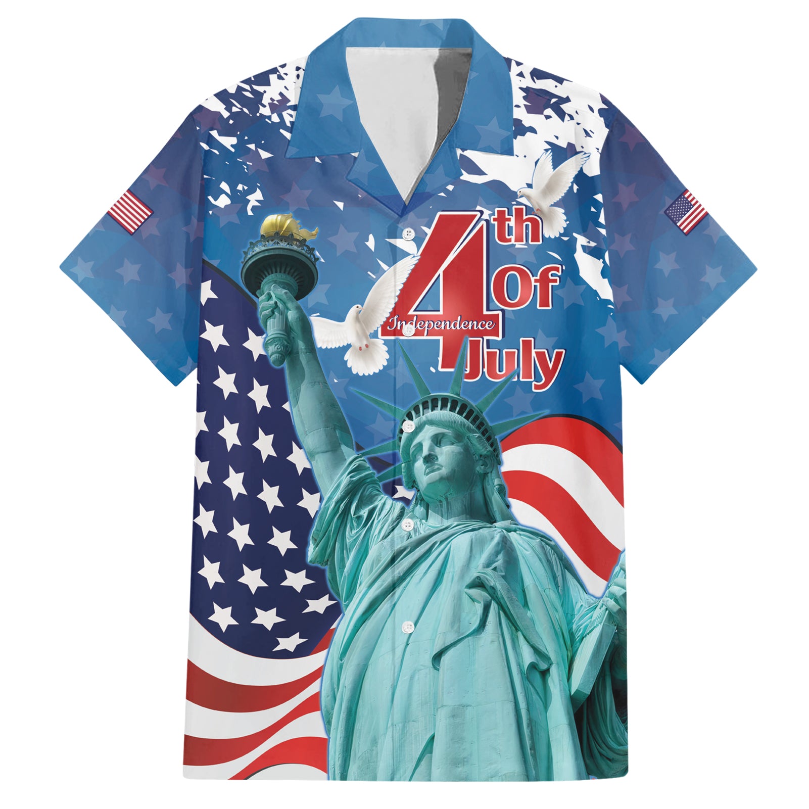 United States 4th Of July Hawaiian Shirt USA Statue of Liberty Proud - Wonder Print Shop