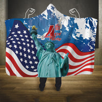 United States 4th Of July Hooded Blanket USA Statue of Liberty Proud