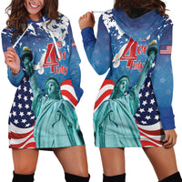 United States 4th Of July Hoodie Dress USA Statue of Liberty Proud - Wonder Print Shop