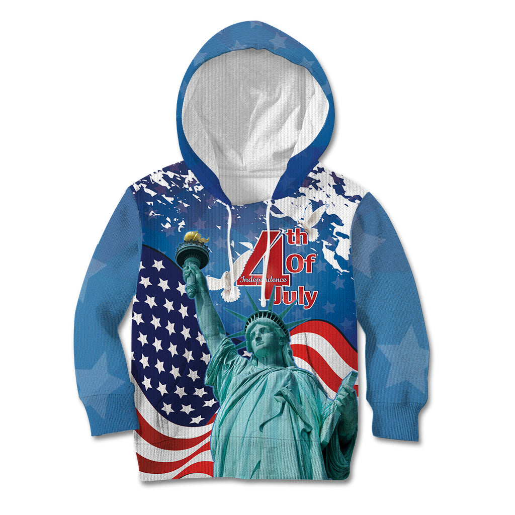 United States 4th Of July Kid Hoodie USA Statue of Liberty Proud - Wonder Print Shop