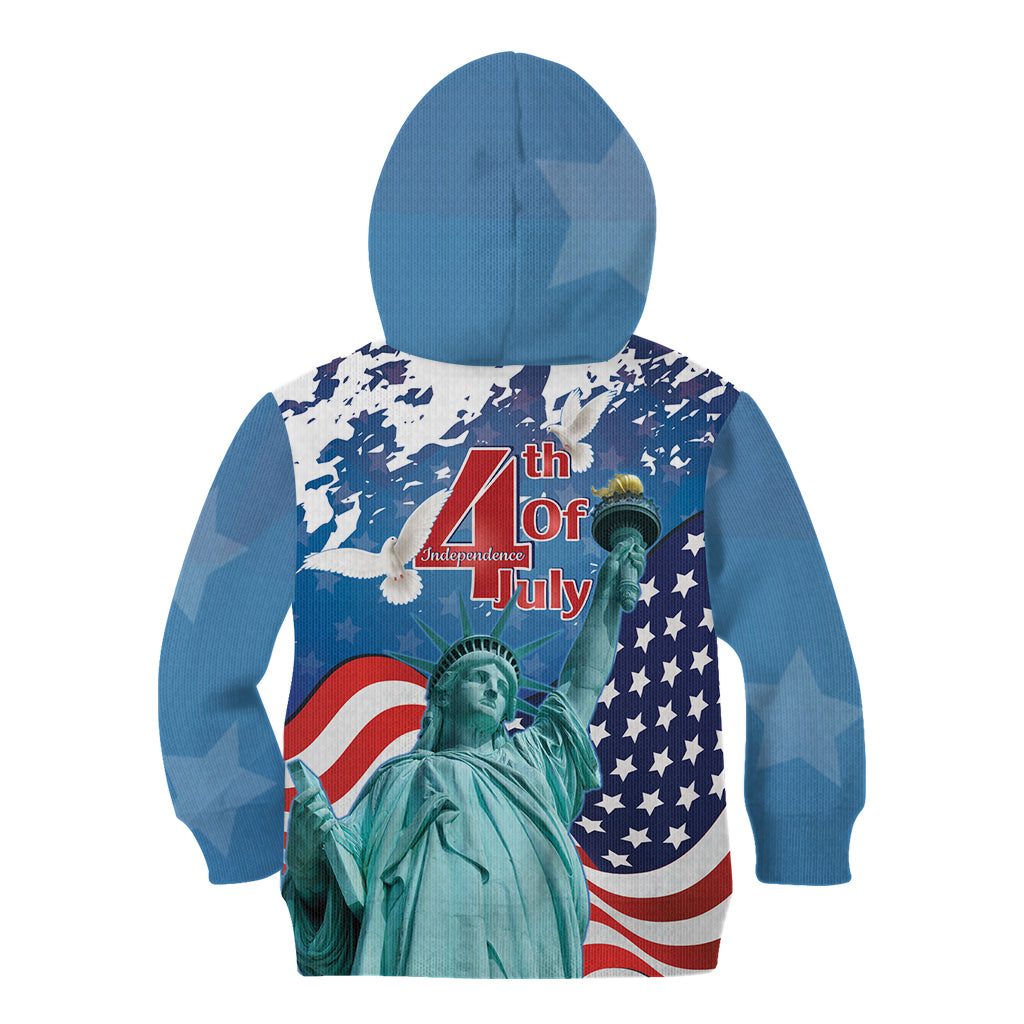 United States 4th Of July Kid Hoodie USA Statue of Liberty Proud - Wonder Print Shop