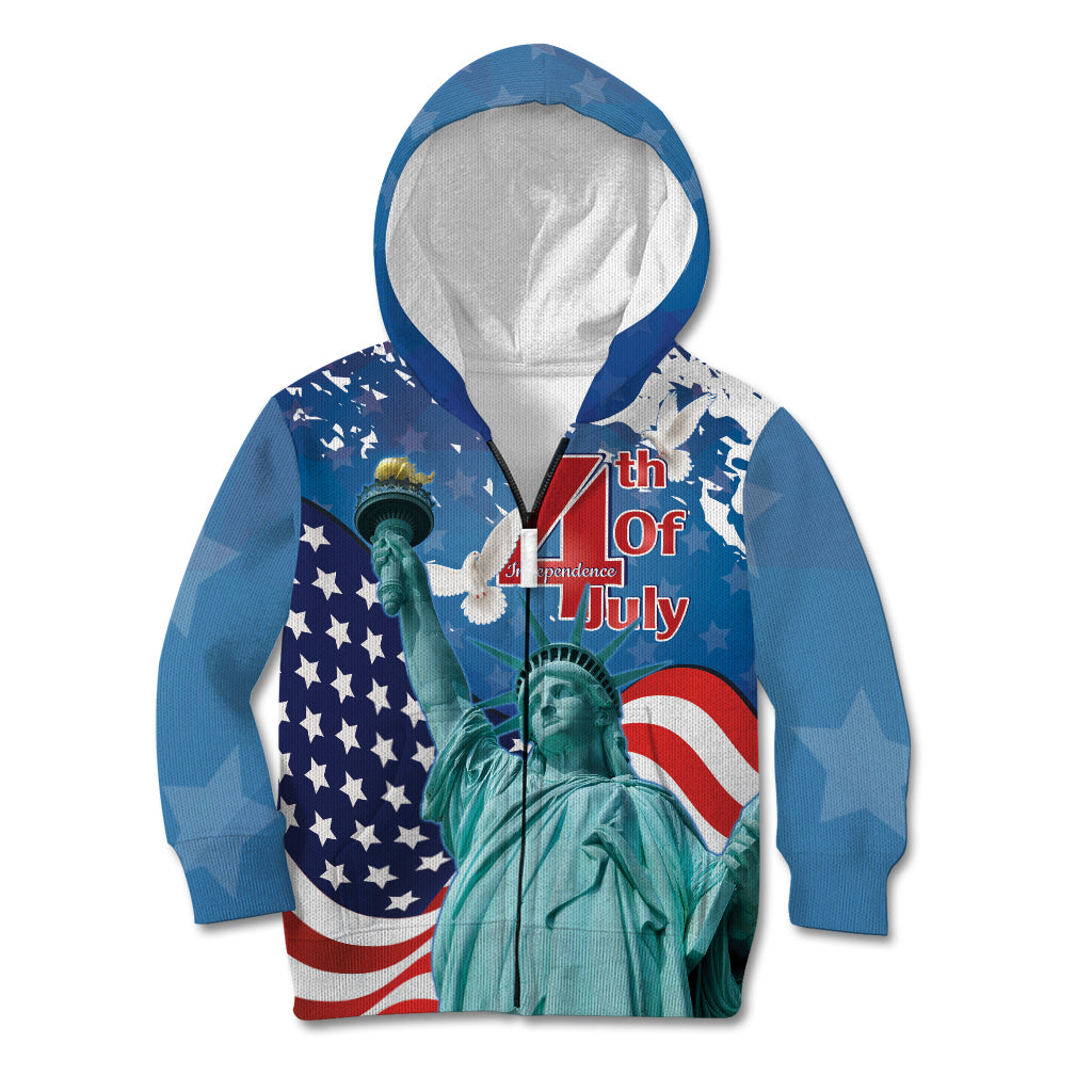 United States 4th Of July Kid Hoodie USA Statue of Liberty Proud - Wonder Print Shop