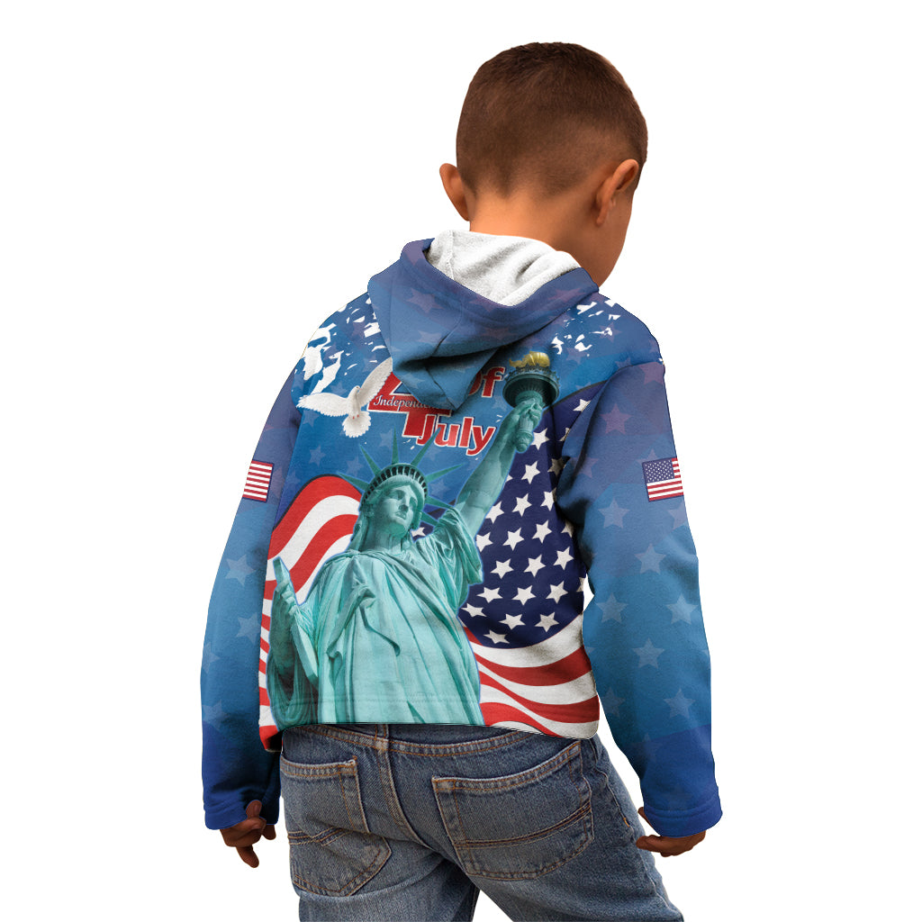 United States 4th Of July Kid Hoodie USA Statue of Liberty Proud - Wonder Print Shop
