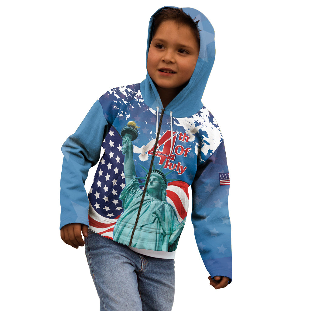 United States 4th Of July Kid Hoodie USA Statue of Liberty Proud - Wonder Print Shop