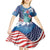 United States 4th Of July Kid Short Sleeve Dress USA Statue of Liberty Proud - Wonder Print Shop