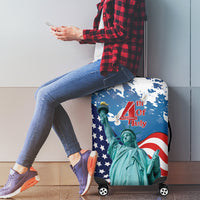 United States 4th Of July Luggage Cover USA Statue of Liberty Proud - Wonder Print Shop