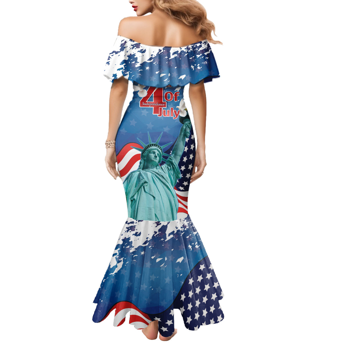 United States 4th Of July Mermaid Dress USA Statue of Liberty Proud - Wonder Print Shop
