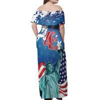 United States 4th Of July Off Shoulder Maxi Dress USA Statue of Liberty Proud - Wonder Print Shop