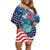 United States 4th Of July Off Shoulder Short Dress USA Statue of Liberty Proud - Wonder Print Shop