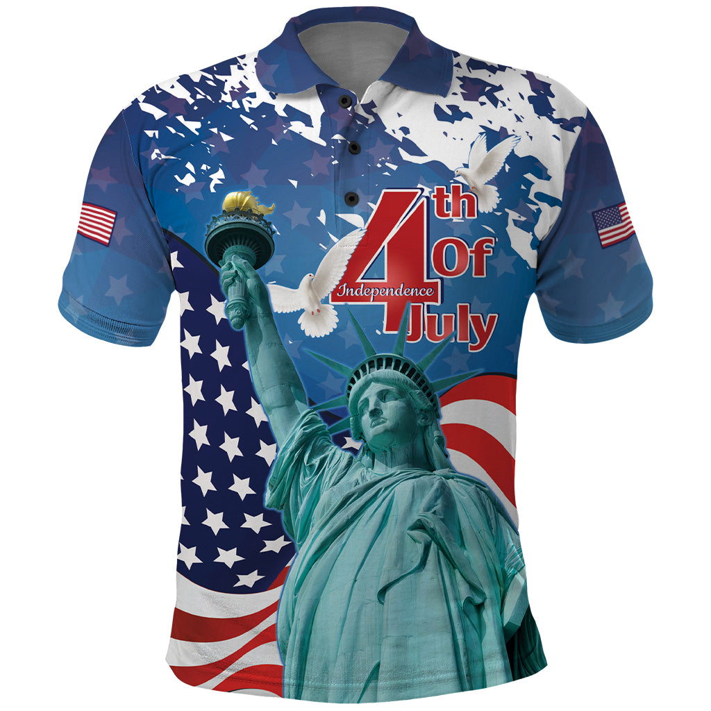 United States 4th Of July Polo Shirt USA Statue of Liberty Proud - Wonder Print Shop
