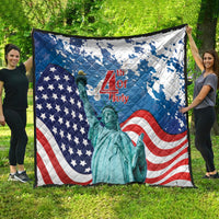 United States 4th Of July Quilt USA Statue of Liberty Proud - Wonder Print Shop