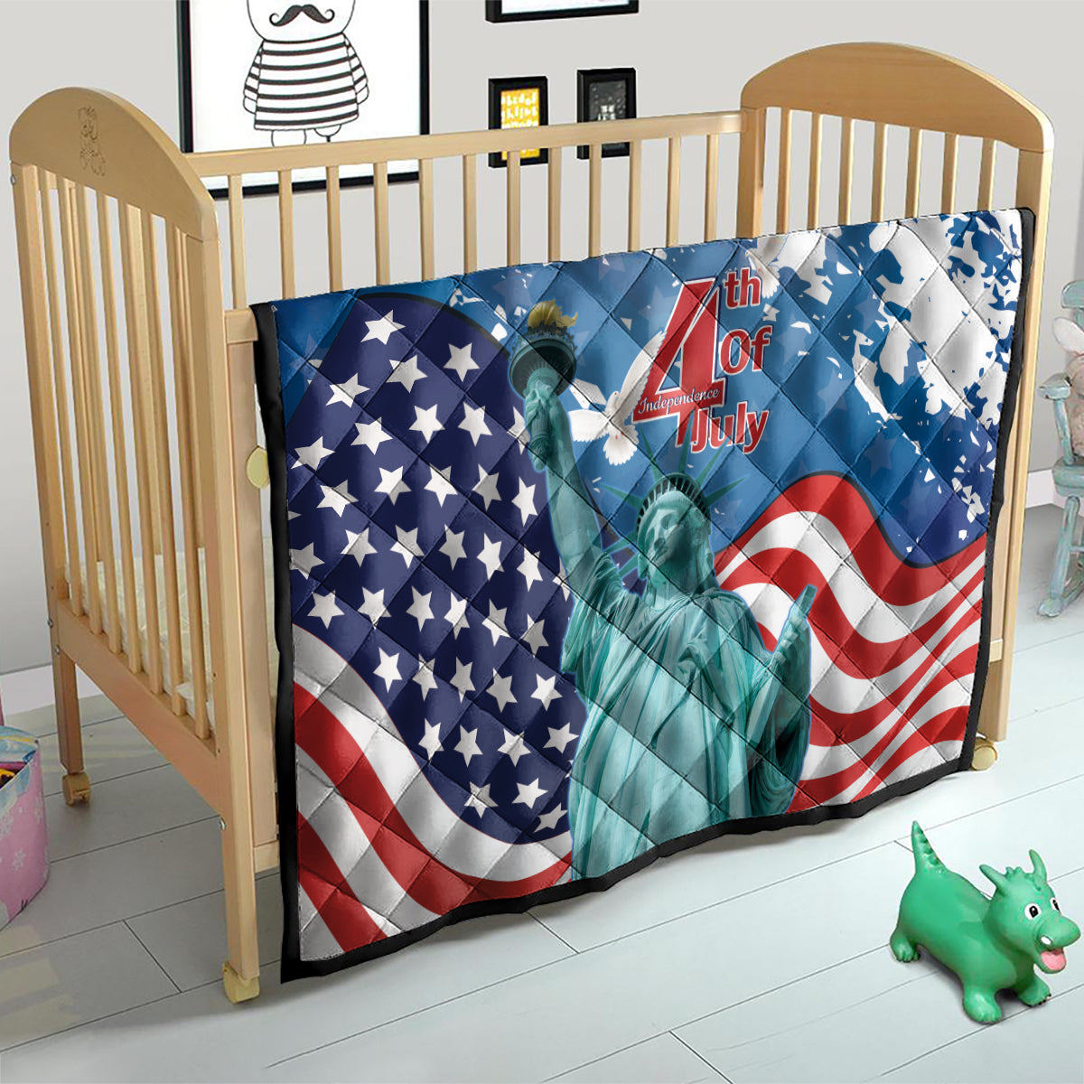 United States 4th Of July Quilt USA Statue of Liberty Proud - Wonder Print Shop