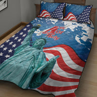 United States 4th Of July Quilt Bed Set USA Statue of Liberty Proud - Wonder Print Shop