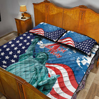 United States 4th Of July Quilt Bed Set USA Statue of Liberty Proud - Wonder Print Shop