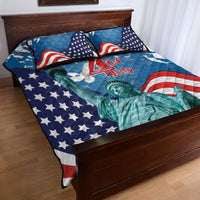 United States 4th Of July Quilt Bed Set USA Statue of Liberty Proud - Wonder Print Shop