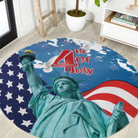 United States 4th Of July Round Carpet USA Statue of Liberty Proud