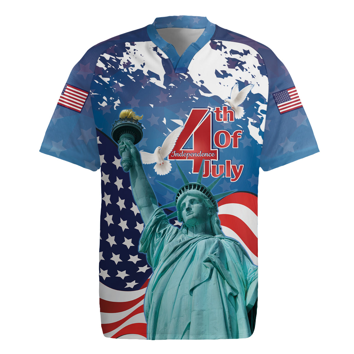 United States 4th Of July Rugby Jersey USA Statue of Liberty Proud - Wonder Print Shop