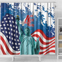 United States 4th Of July Shower Curtain USA Statue of Liberty Proud