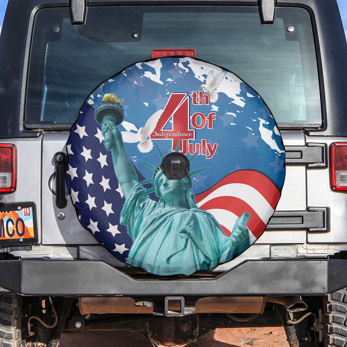 United States 4th Of July Spare Tire Cover USA Statue of Liberty Proud - Wonder Print Shop