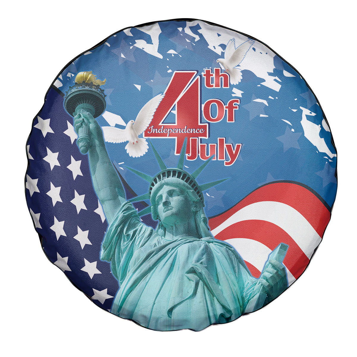 United States 4th Of July Spare Tire Cover USA Statue of Liberty Proud - Wonder Print Shop
