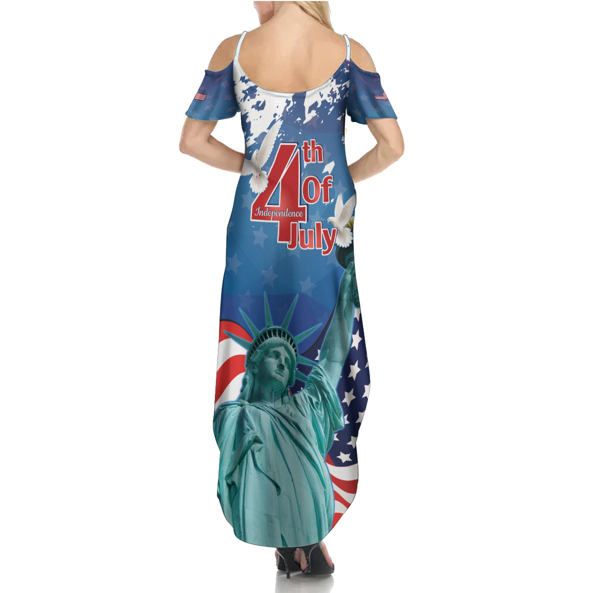 United States 4th Of July Summer Maxi Dress USA Statue of Liberty Proud - Wonder Print Shop