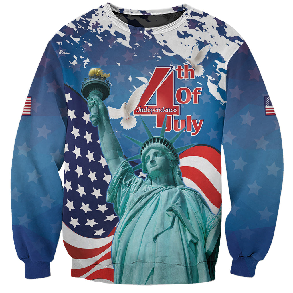 United States 4th Of July Sweatshirt USA Statue of Liberty Proud - Wonder Print Shop