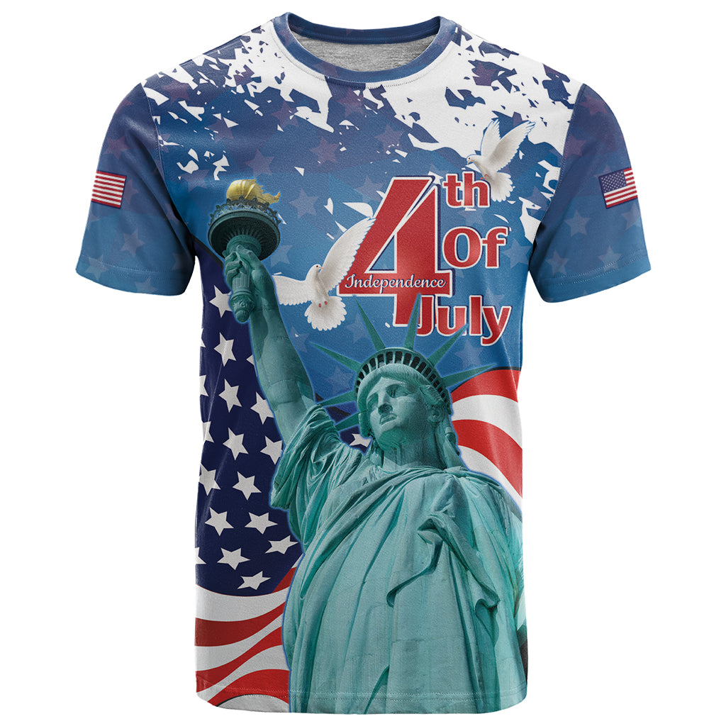 United States 4th Of July T Shirt USA Statue of Liberty Proud - Wonder Print Shop